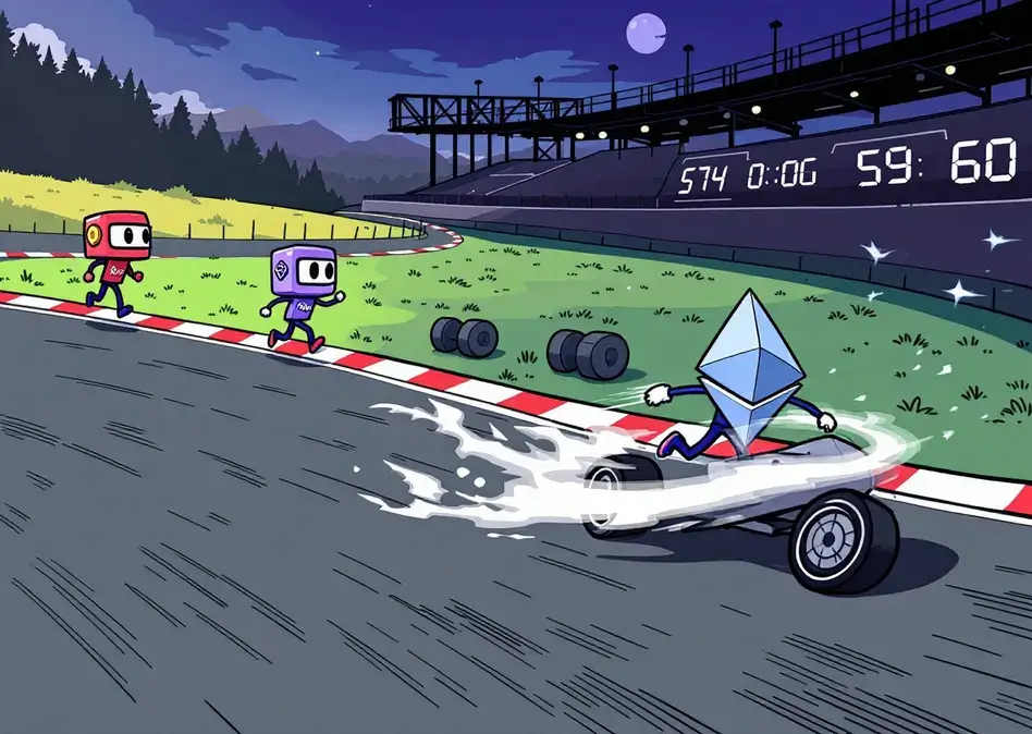 A futuristic city that represents the Ethereum ecosystem’s tech advancements in 2025.