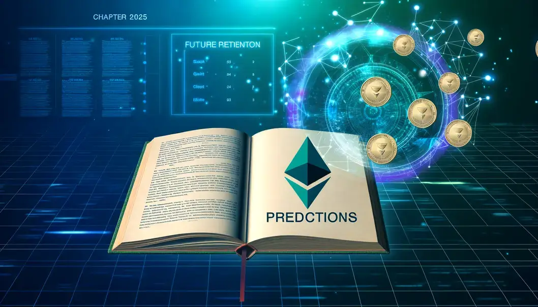 A futuristic city that represents the Ethereum ecosystem’s tech advancements in 2025.